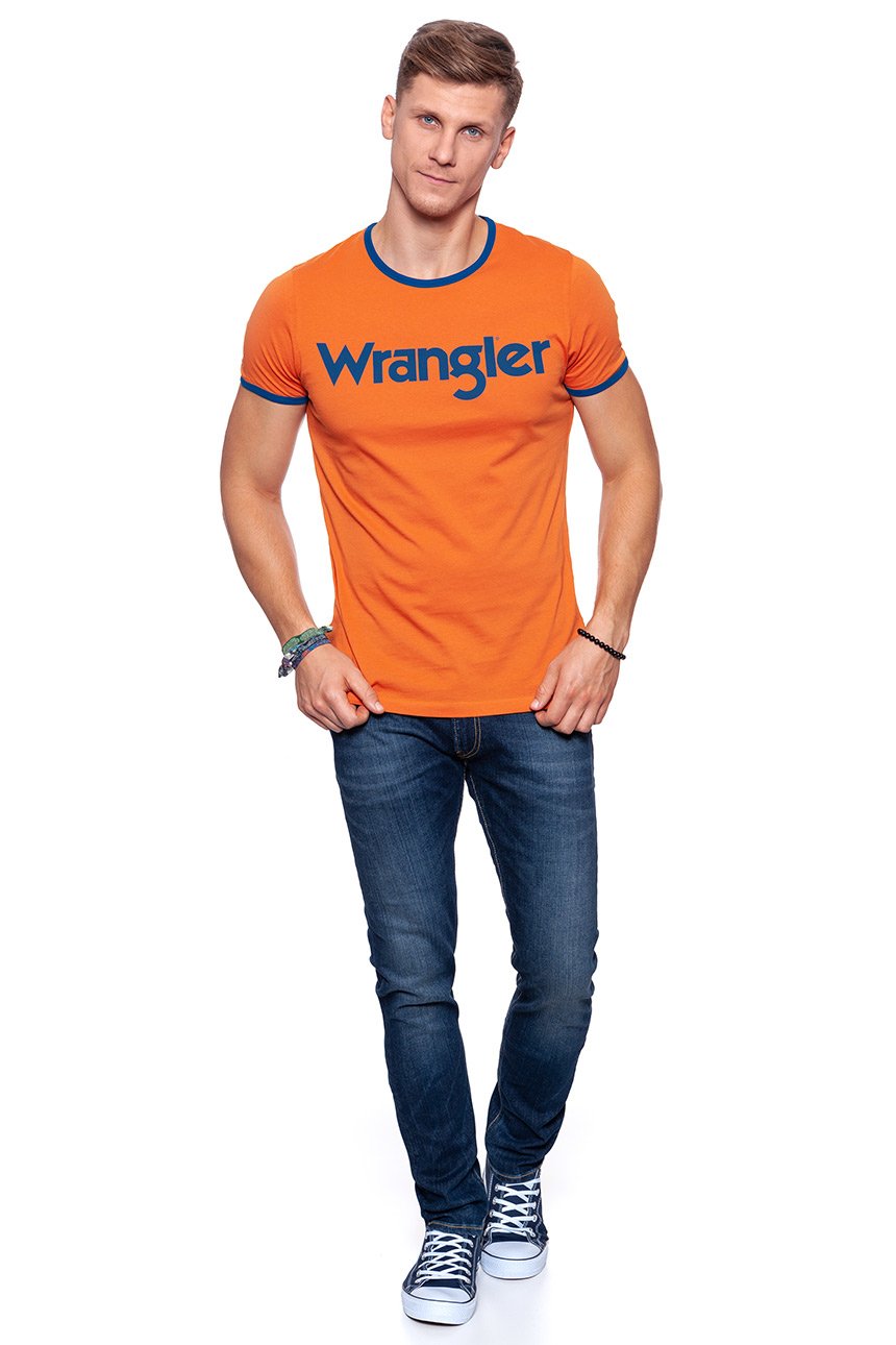 KOSZULKA WRANGLER KABEL TEE APRICOT ORANGE W7A76FQT2