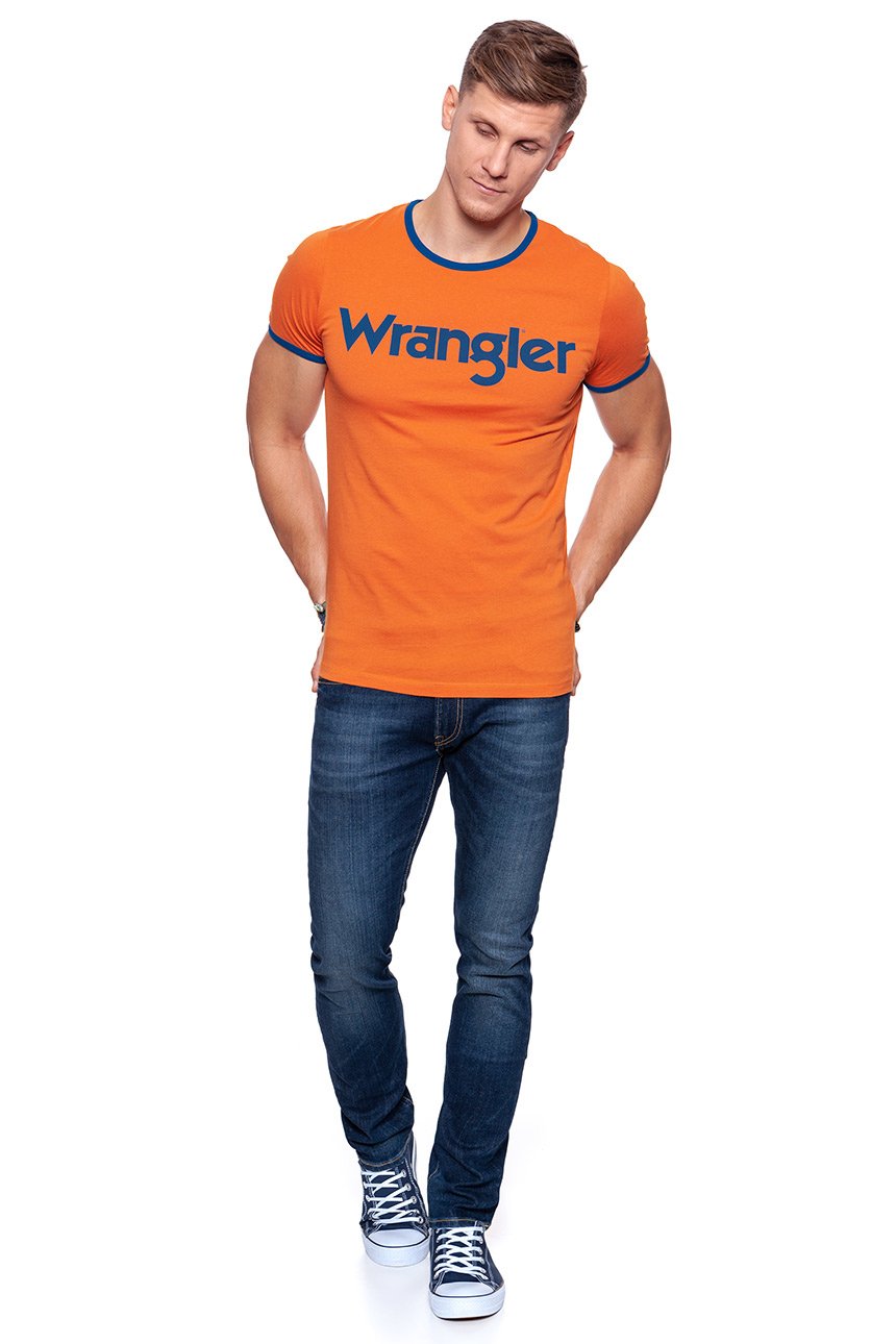 KOSZULKA WRANGLER KABEL TEE APRICOT ORANGE W7A76FQT2