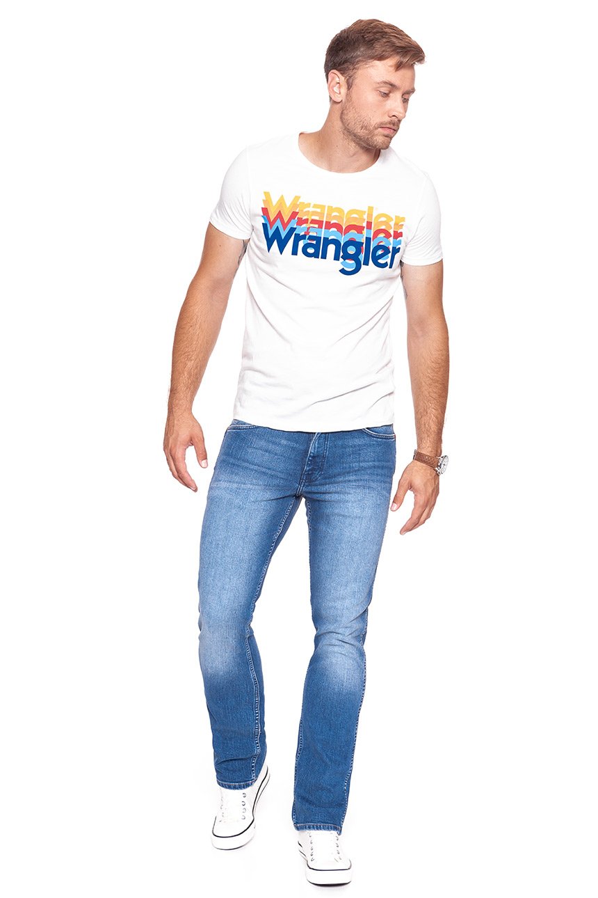 KOSZULKA WRANGLER RAINBOW TEE OFFWHITE W7A80FQ02