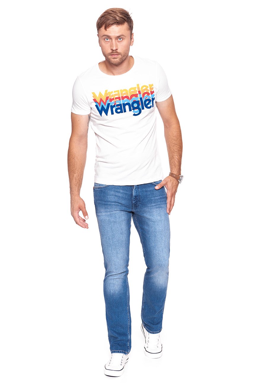 KOSZULKA WRANGLER RAINBOW TEE OFFWHITE W7A80FQ02