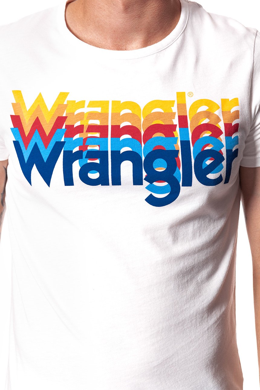 KOSZULKA WRANGLER RAINBOW TEE OFFWHITE W7A80FQ02