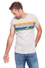 KOSZULKA WRANGLER RAINBOW TEE MID GREY MEL W7A80FQ37