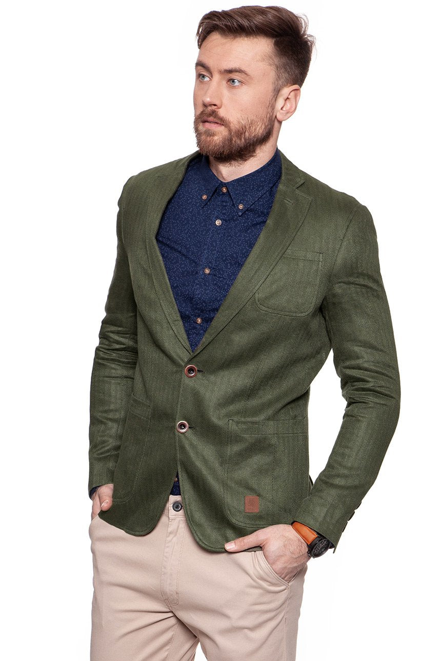 MĘSKA MARYNARKA ANERKJENDT ILLY BLAZER DUSTY OLIVE 8.413.103