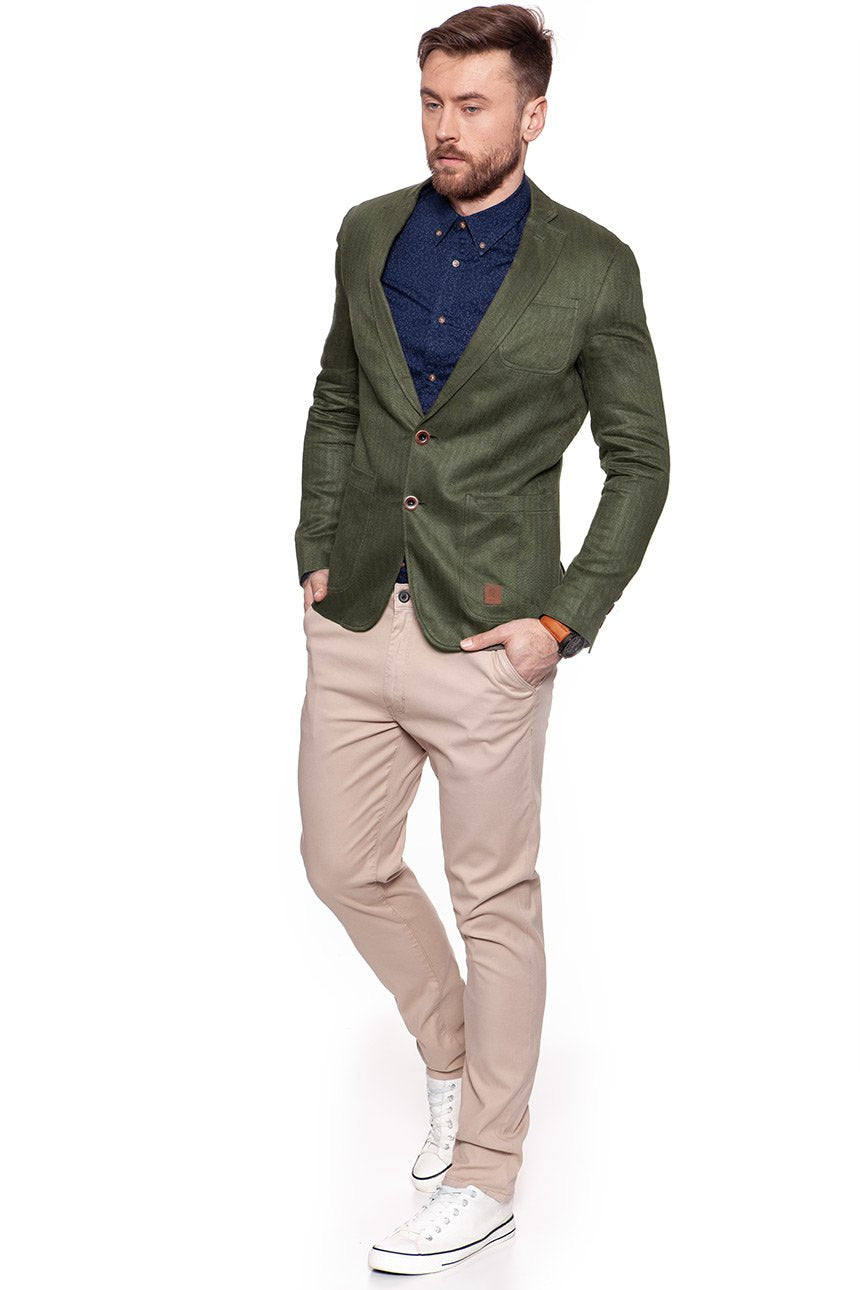 MĘSKA MARYNARKA ANERKJENDT ILLY BLAZER DUSTY OLIVE 8.413.103