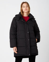 WRANGLER LONG PUFFER DAMSKA KURTKA ZIMOWA  BLACK W4S8VJ100