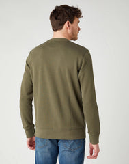 BLUZA MĘSKA WRANGLER SIGN OFF CREW IVY GREEN W6589HAIX