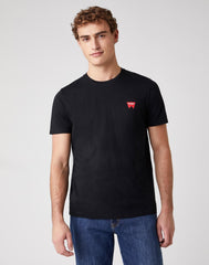 MĘSKI T-SHIRT WRANGLER SS SIGN OFF TEE BLACK W7C07D301