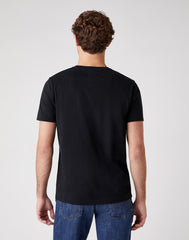 MĘSKI T-SHIRT WRANGLER SS SIGN OFF TEE BLACK W7C07D301