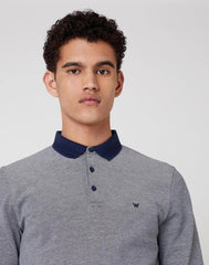 MĘSKIE POLO WRANGLER LS REFINED POLO NAVY W7F9KH114