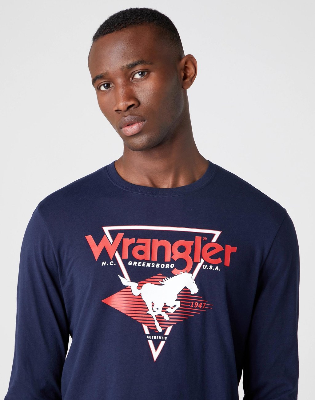 MĘSKI LONGSLEEVE WRANGLER LS MODERN AMERICANA NAVY W7G0D3114