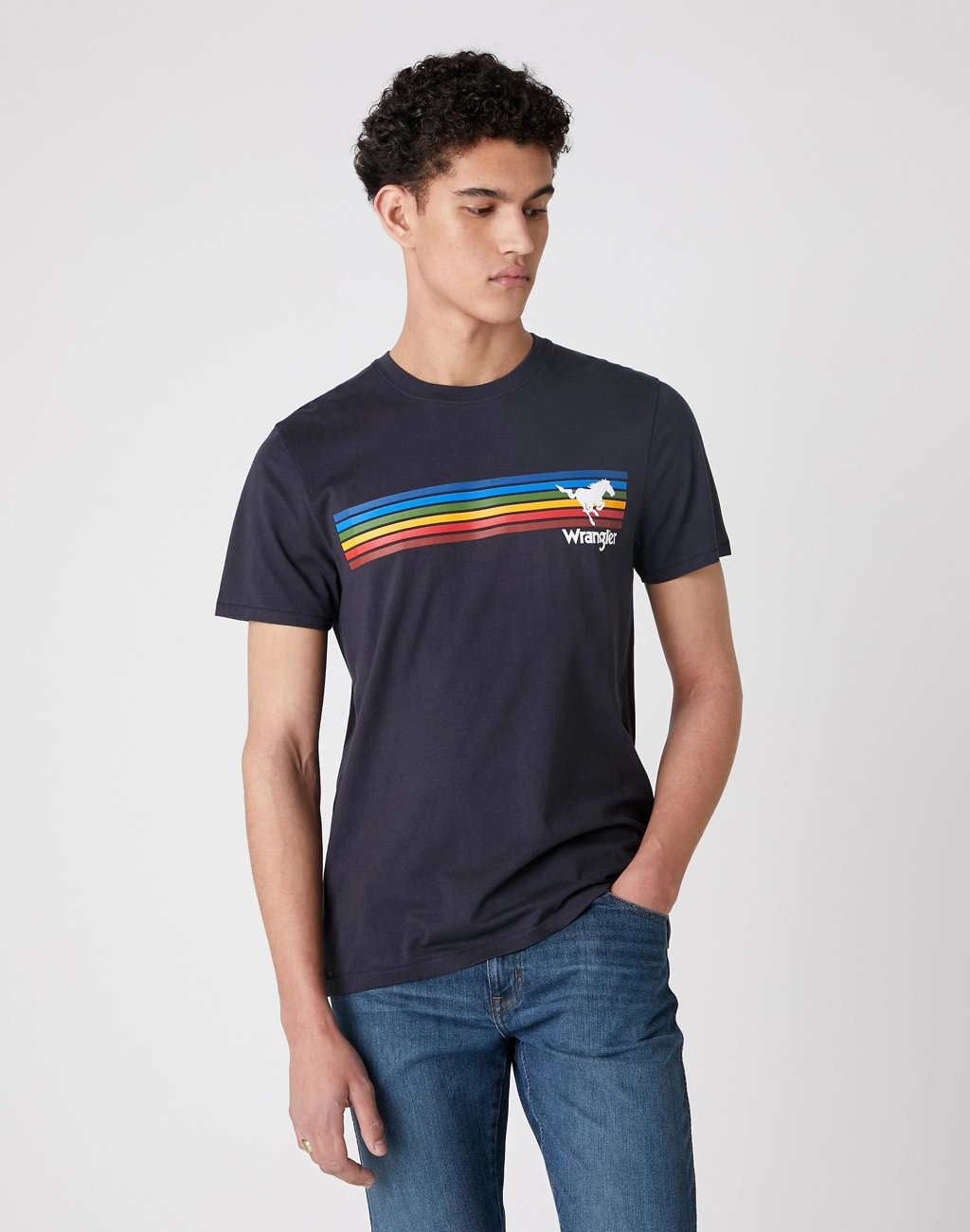 MĘSKI T-SHIRT WRANGLER SS EXPLORER TEE DARK NAVY W7G2FKXAE