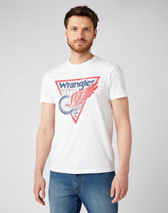 MĘSKI T-SHIRT WRANGLER AMERICANA TEE WHITE W7J6D3989