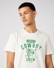 MĘSKI T-SHIRT WRANGLER COLLEGIATE TEE OFF WHITE W7K2D3737