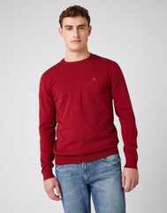 WRANGLER CREW KNIT MĘSKI SWETER KLASYCZNY BIKING RED W8A02PX2G