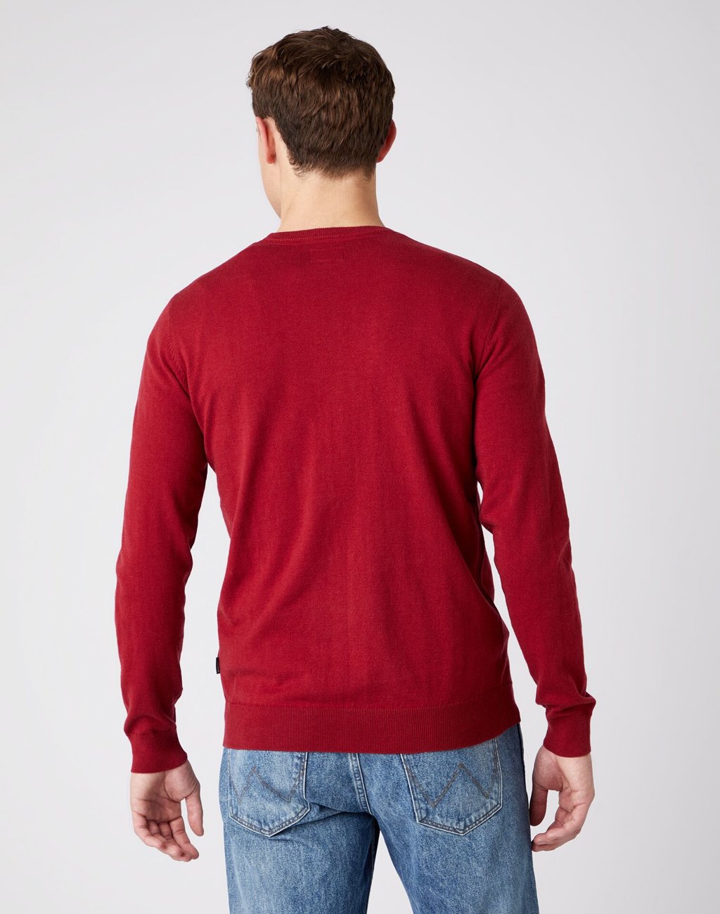 WRANGLER CREW KNIT MĘSKI SWETER KLASYCZNY BIKING RED W8A02PX2G