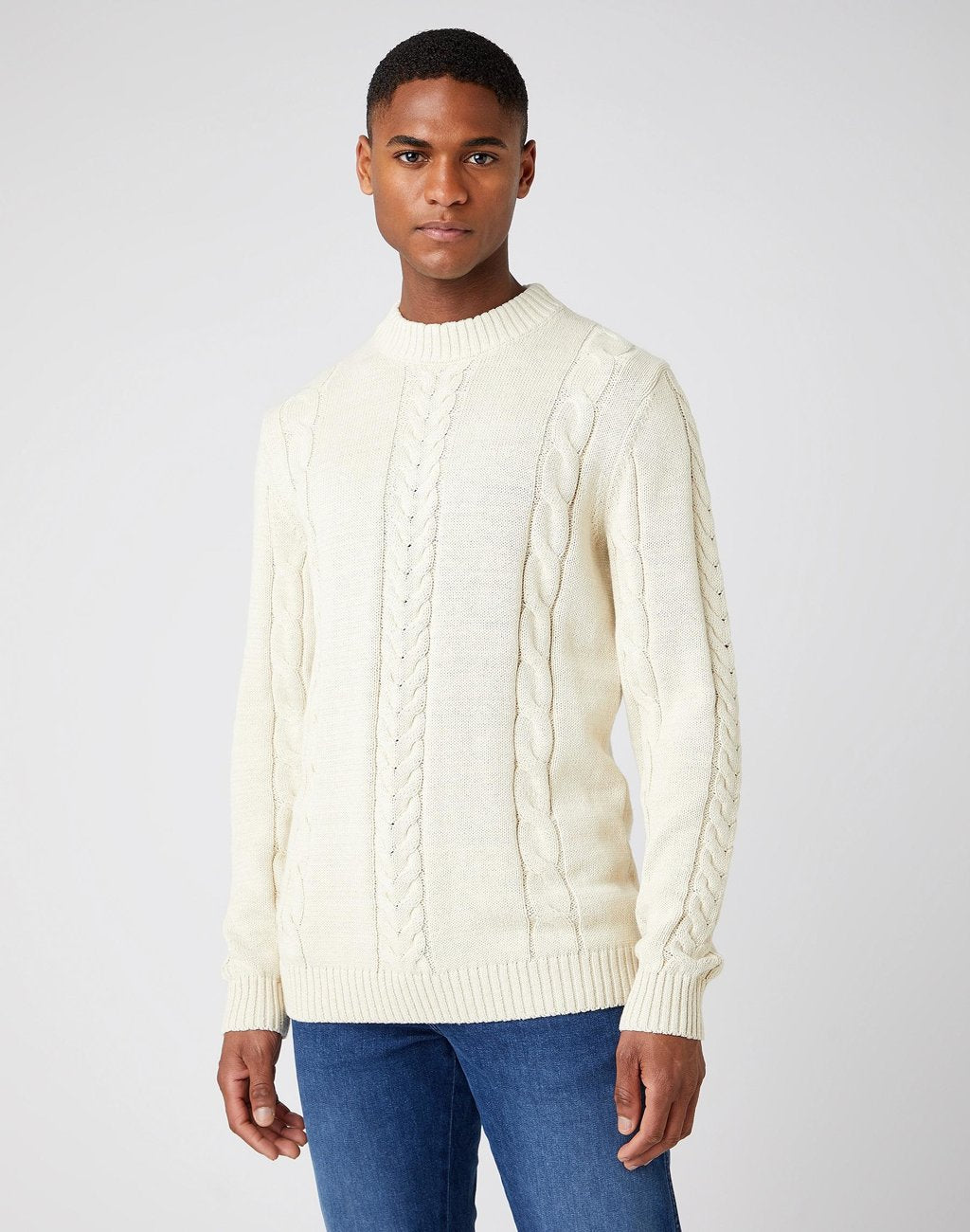 MĘSKI SWETER WRANGLER HEMP KNIT NATURAL ECRU W8C1QXC03