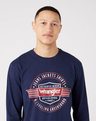 WRANGLER AMERICANA TEE MĘSKA KOSZULKA Z DŁUGIM RĘKAWEM LOGO W70QD3114