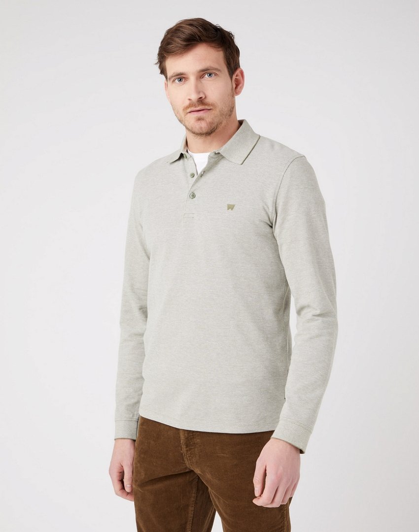 MESKA KOSZULKA WRANGLER REFINED POLO DEEP LICHEN W7F9KHX1X