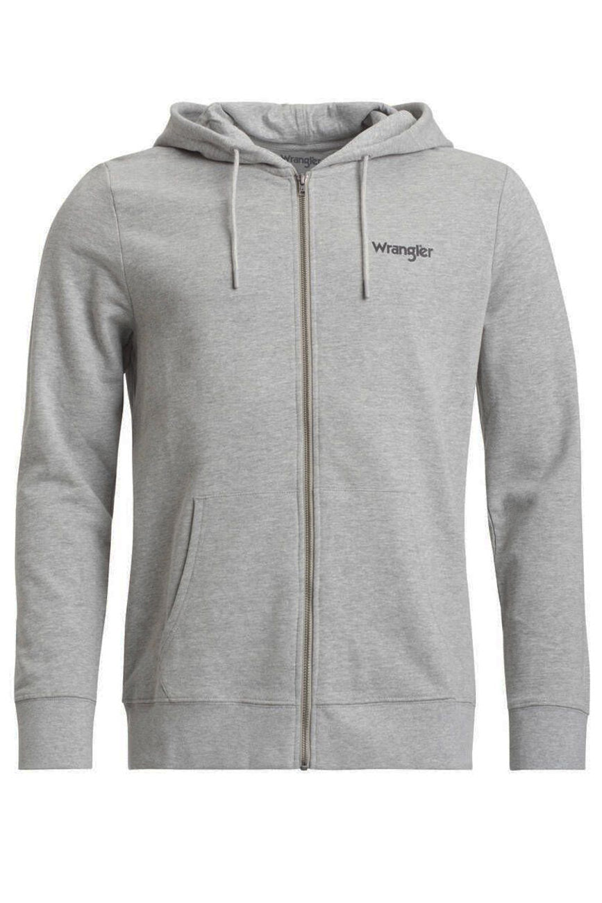 MESKA BLUZA WRANGLER ZIP THRU HOODIE MID GREY MEL W6X3HYX37