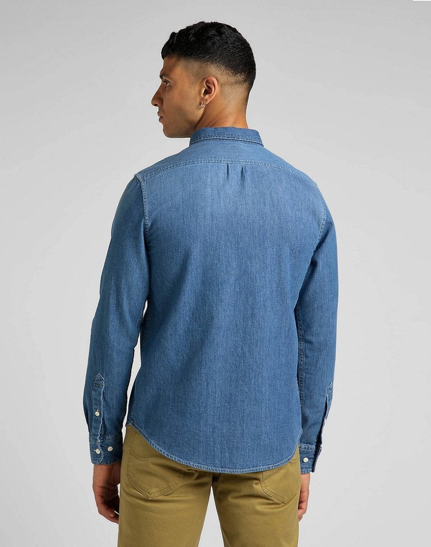 LEE BUTTON DOWN MĘSKA KOSZULA JEANSOWA TIDE BLUE L880CUQK