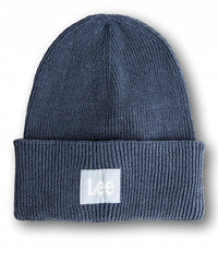 LEE BEANIE MĘSKA CZAPKA ZIMOWA LOGO PARRY BLUE LP514766