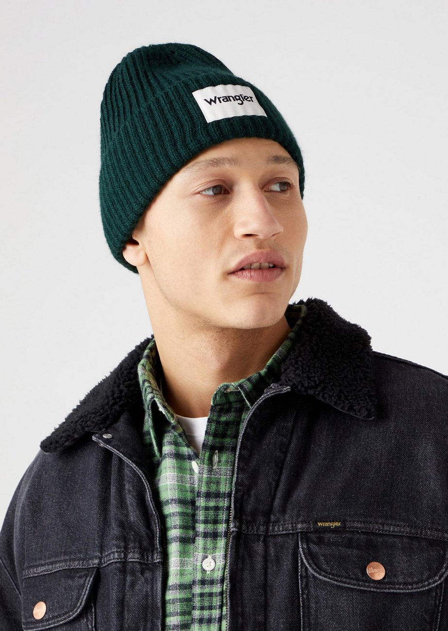 WRANGLER RIB BEANIE MĘSKA CZAPKA ZIMOWA LOGO SYCAMORE W0W2UHG49