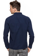 LEE COLLARLESS OVERSHIRT BLUE