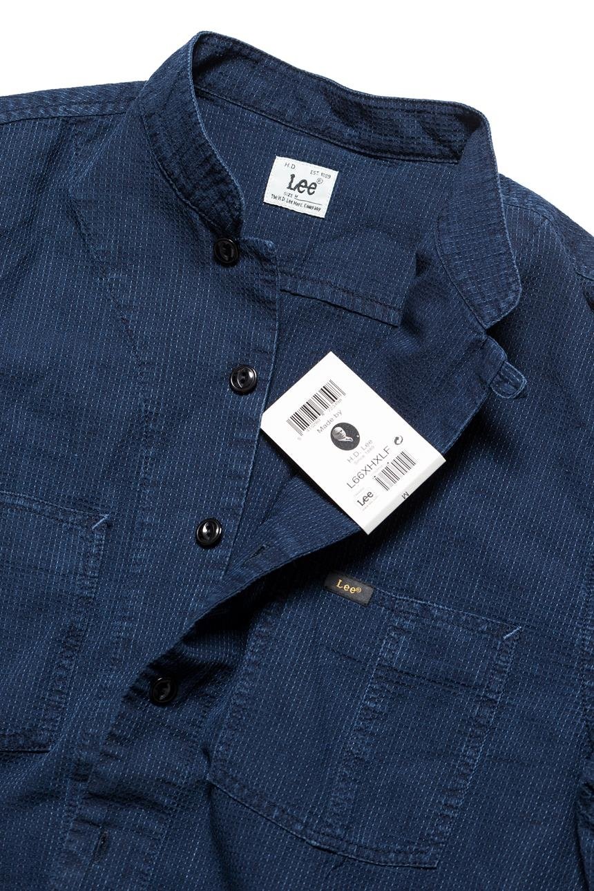 LEE COLLARLESS OVERSHIRT BLUE