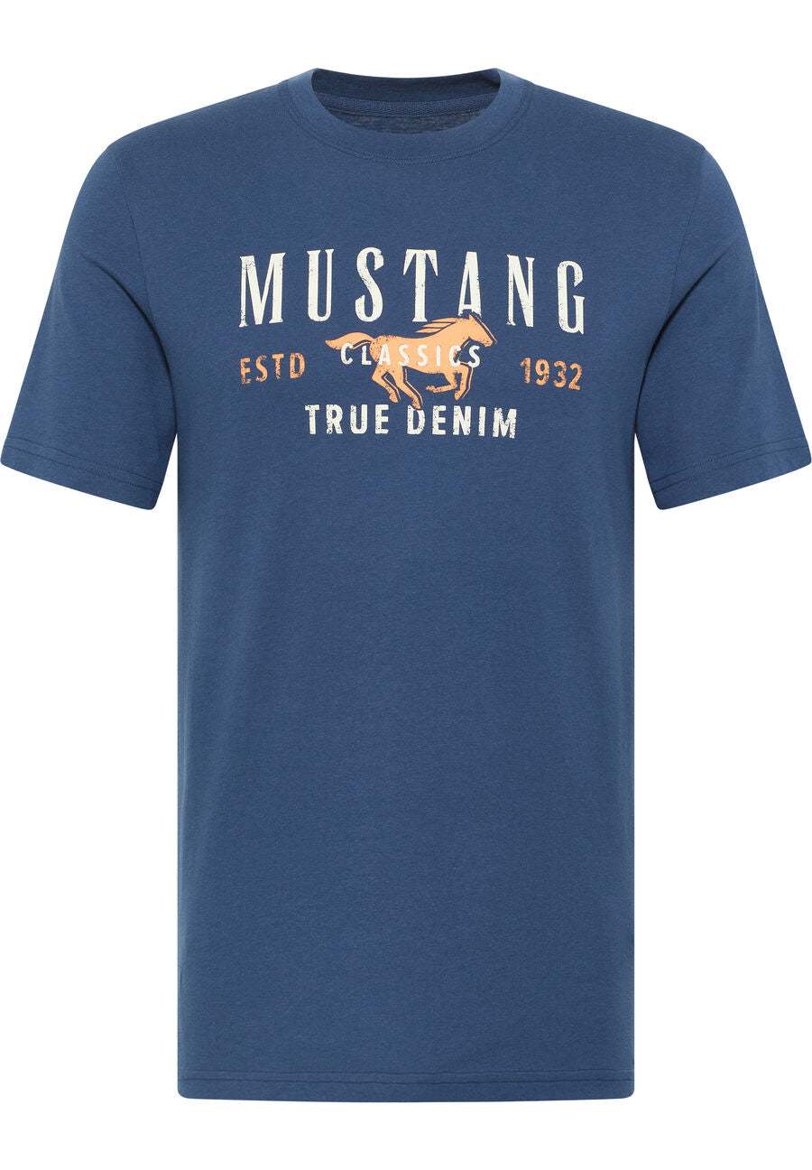 MUSTANG ALEX C PRINT MĘSKI T-SHIRT KOSZULKA LOGO NADRUK INSIGNIA BLIE 1013807 5230