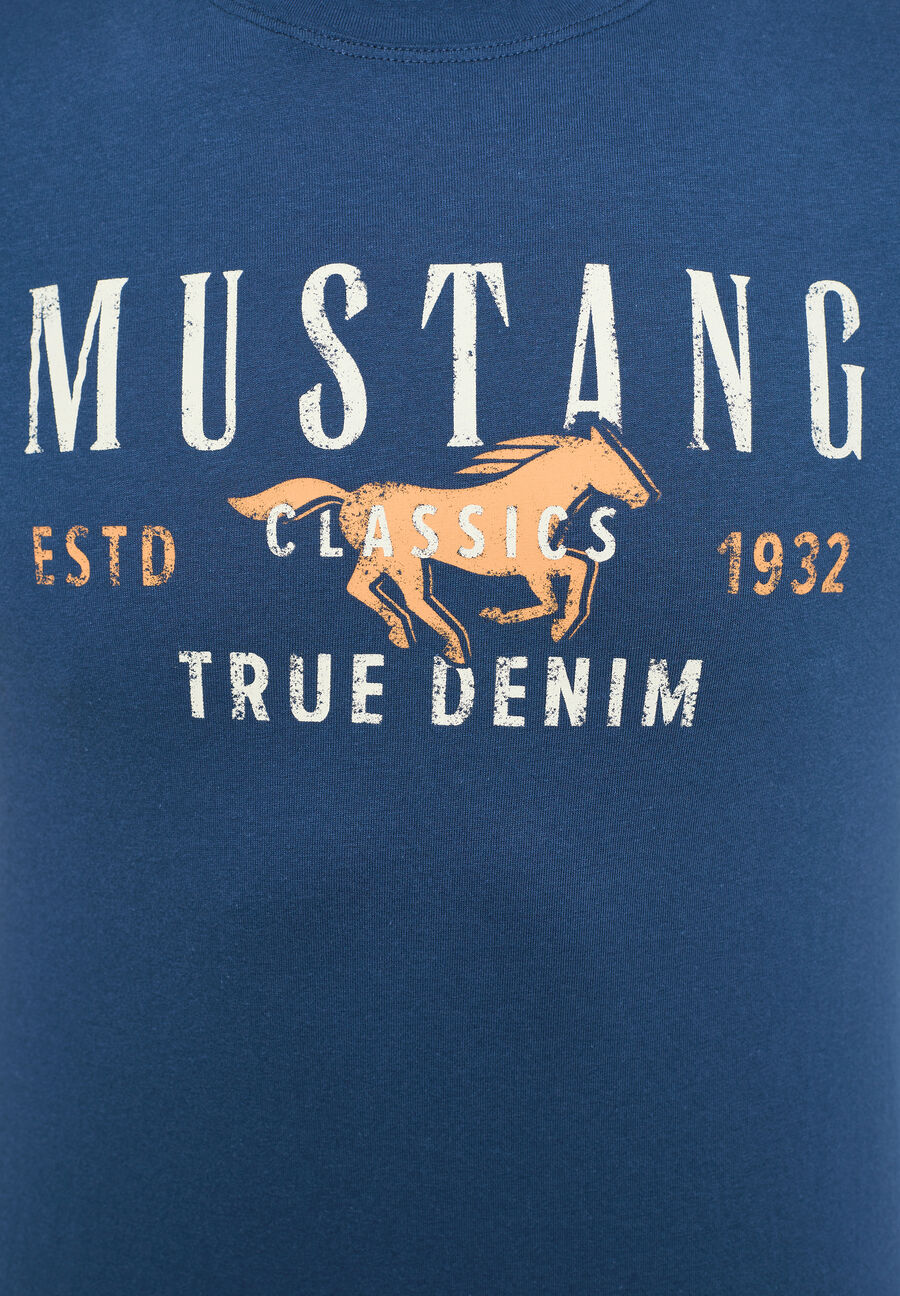 MUSTANG ALEX C PRINT MĘSKI T-SHIRT KOSZULKA LOGO NADRUK INSIGNIA BLIE 1013807 5230