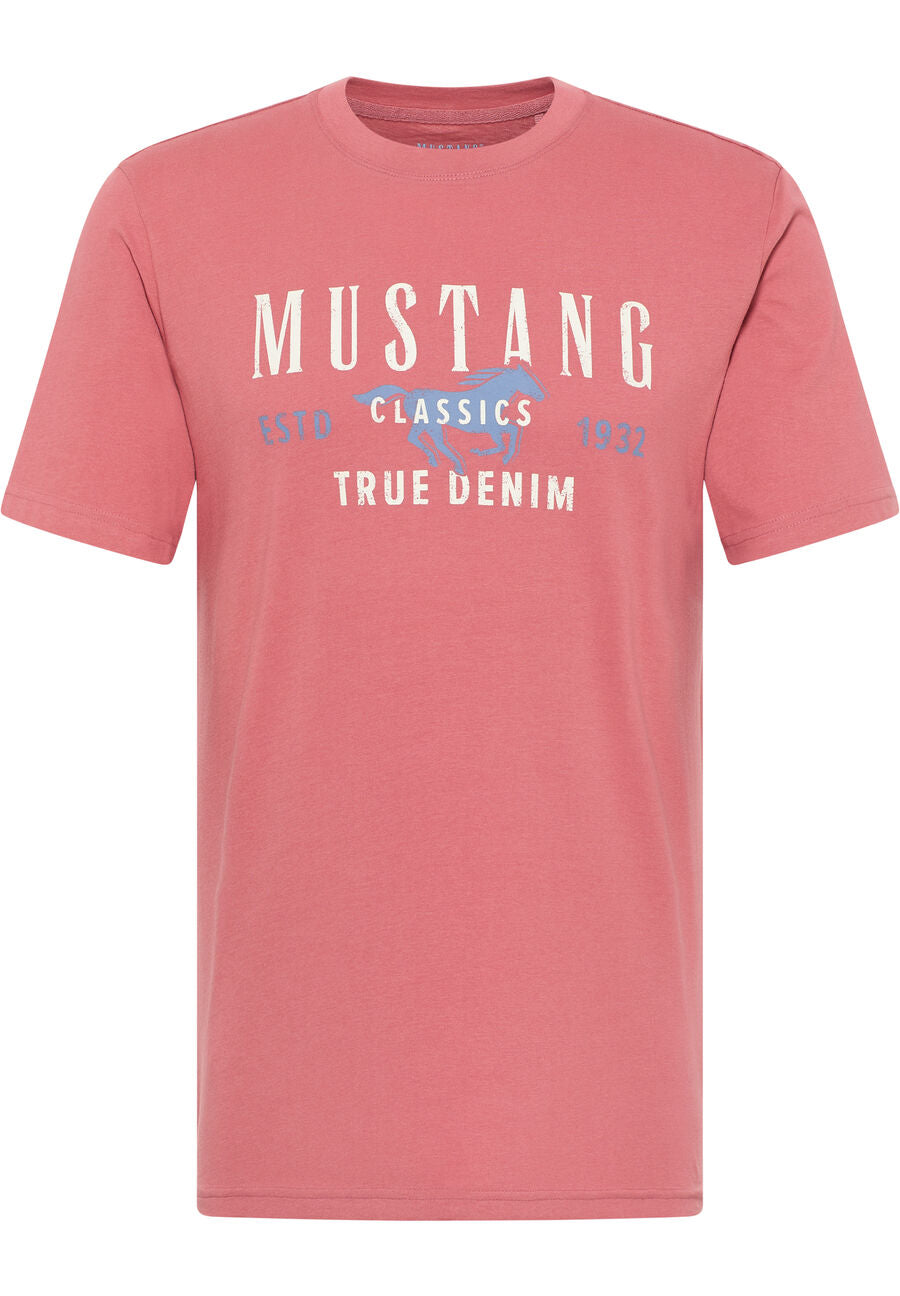 MUSTANG ALEX C PRINT MĘSKI T-SHIRT KOSZULKA LOGO NADRUK DUSTY CEDAR 1013807 8268