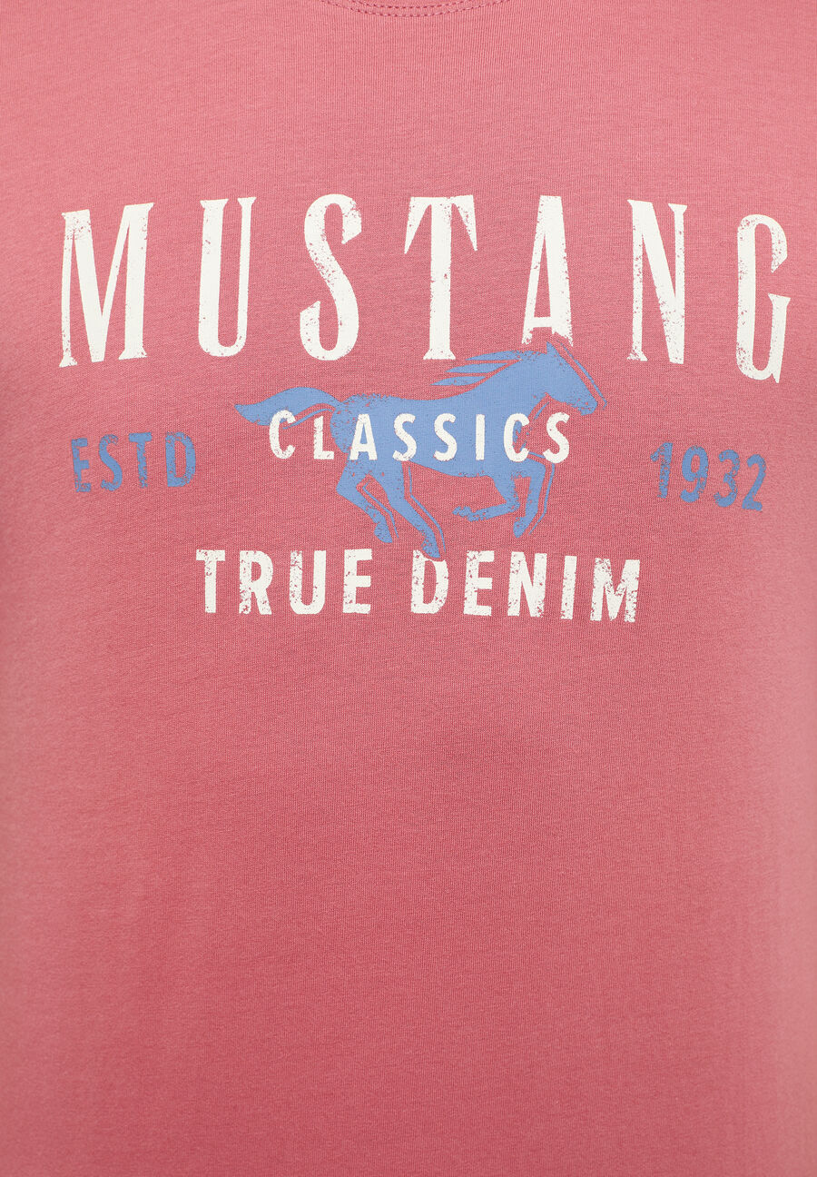 MUSTANG ALEX C PRINT MĘSKI T-SHIRT KOSZULKA LOGO NADRUK DUSTY CEDAR 1013807 8268