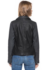 DAMSKA KURTKA SKÓRZANE WRANGLER DAISY LEATHER JACKET BLACK W4070ZA01