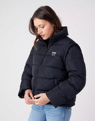 WRANGLER SHORT PUFFER DAMSKA KURTKA PRZEJŚCIOWA BLACK W4R9YJ100