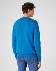 WRANGLER CREWNECK KNIT MĘSKI SWETER KLASYCZNY DEEP WATER W8A0QJ69F