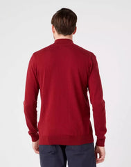 WRANGLER SEASONAL KNIT MĘSKI SWETER GOLF RHUBARB RED W8D12PXRO