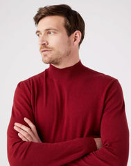 WRANGLER SEASONAL KNIT MĘSKI SWETER GOLF RHUBARB RED W8D12PXRO