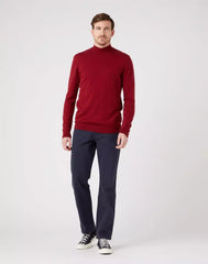 WRANGLER SEASONAL KNIT MĘSKI SWETER GOLF RHUBARB RED W8D12PXRO