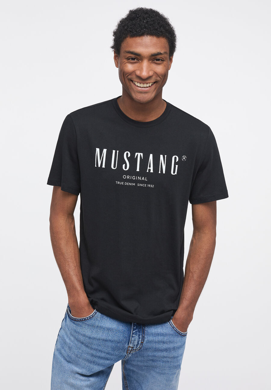 MUSTANG ALEX C PRINT MĘSKI T-SHIRT KOSZULKA BLACK 1013802 4142