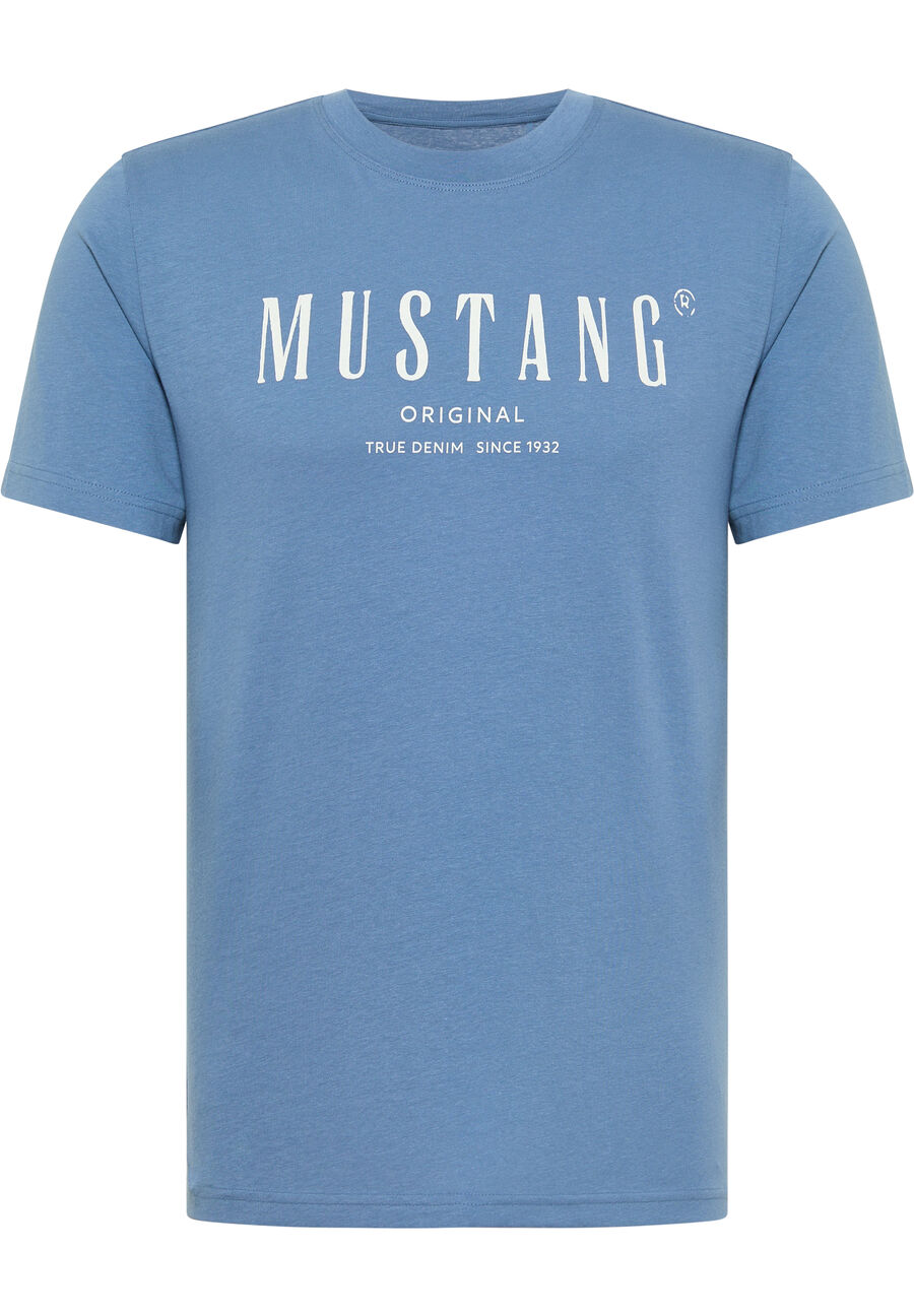 MUSTANG ALEX C PRINT MĘSKI T-SHIRT KOSZULKA LOGO NADRUK MOONLIGHT BLUE 1013802 5169