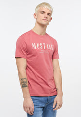 MUSTANG ALEX C PRINT MĘSKI T-SHIRT KOSZULKA LOGO NADRUK DUSTY CEDAR 1013802 8268