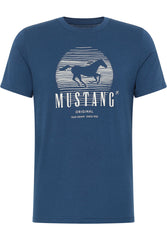 MUSTANG ALEX C PRINT MĘSKI T-SHIRT KOSZULKA LOGO NADRUK INSIGNIA BLUE 1013803 5230