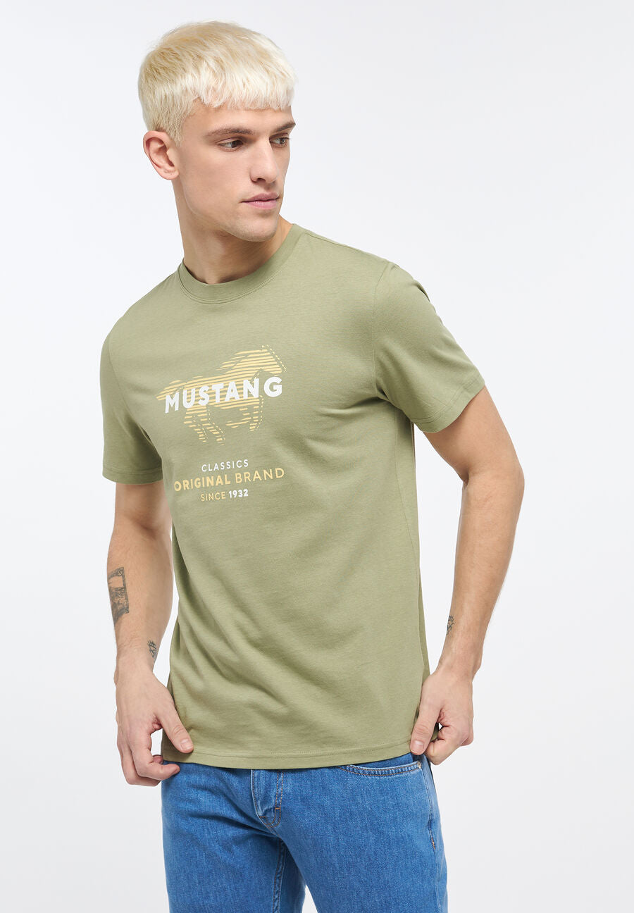 MUSTANG ALEX C PRINT MĘSKI T-SHIRT KOSZULKA LOGO NADRUK 1013828 6273