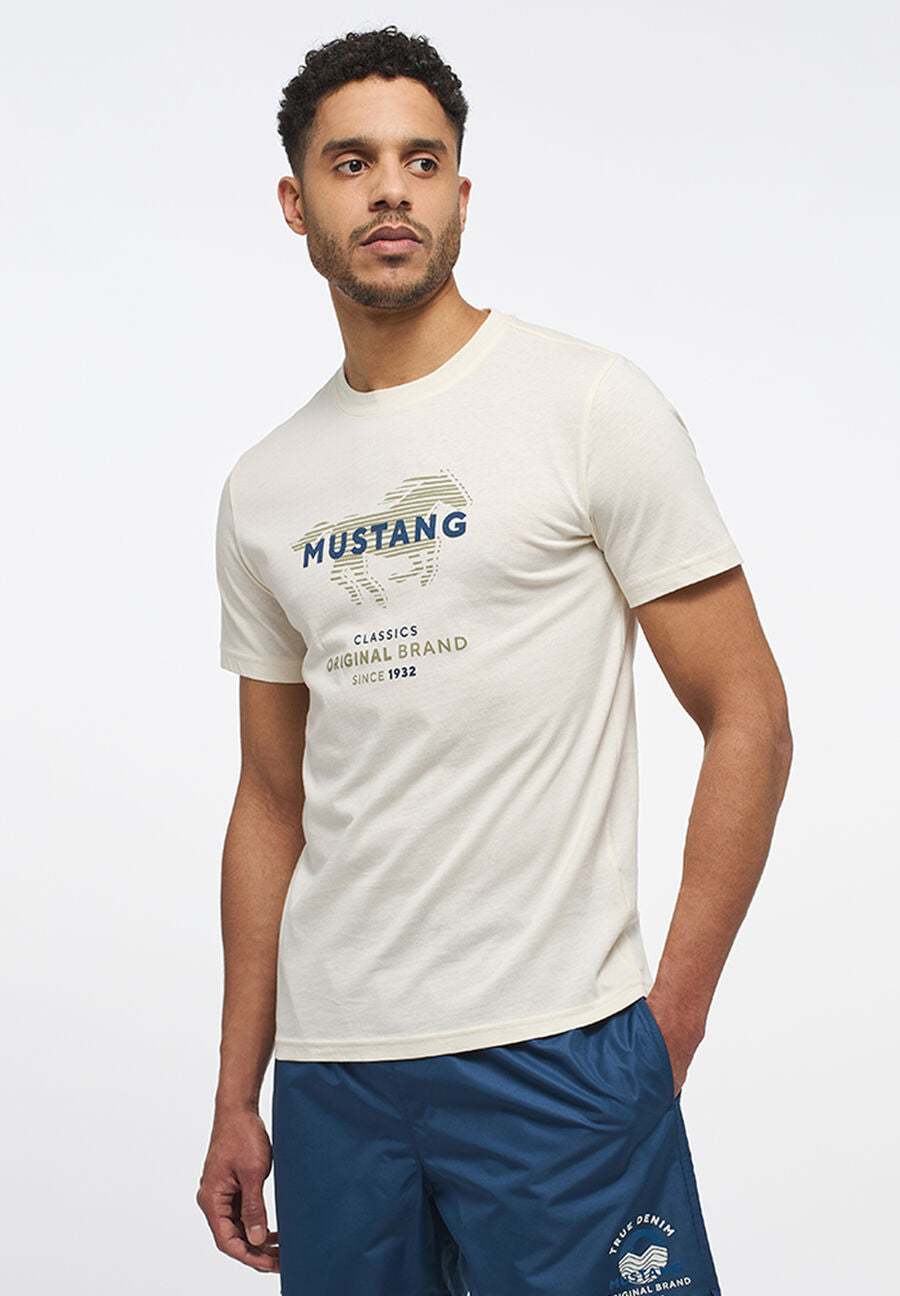 MUSTANG ALEX C PRINT MĘSKI T-SHIRT KOSZULKA LOGO NADRUK 1013828 8001