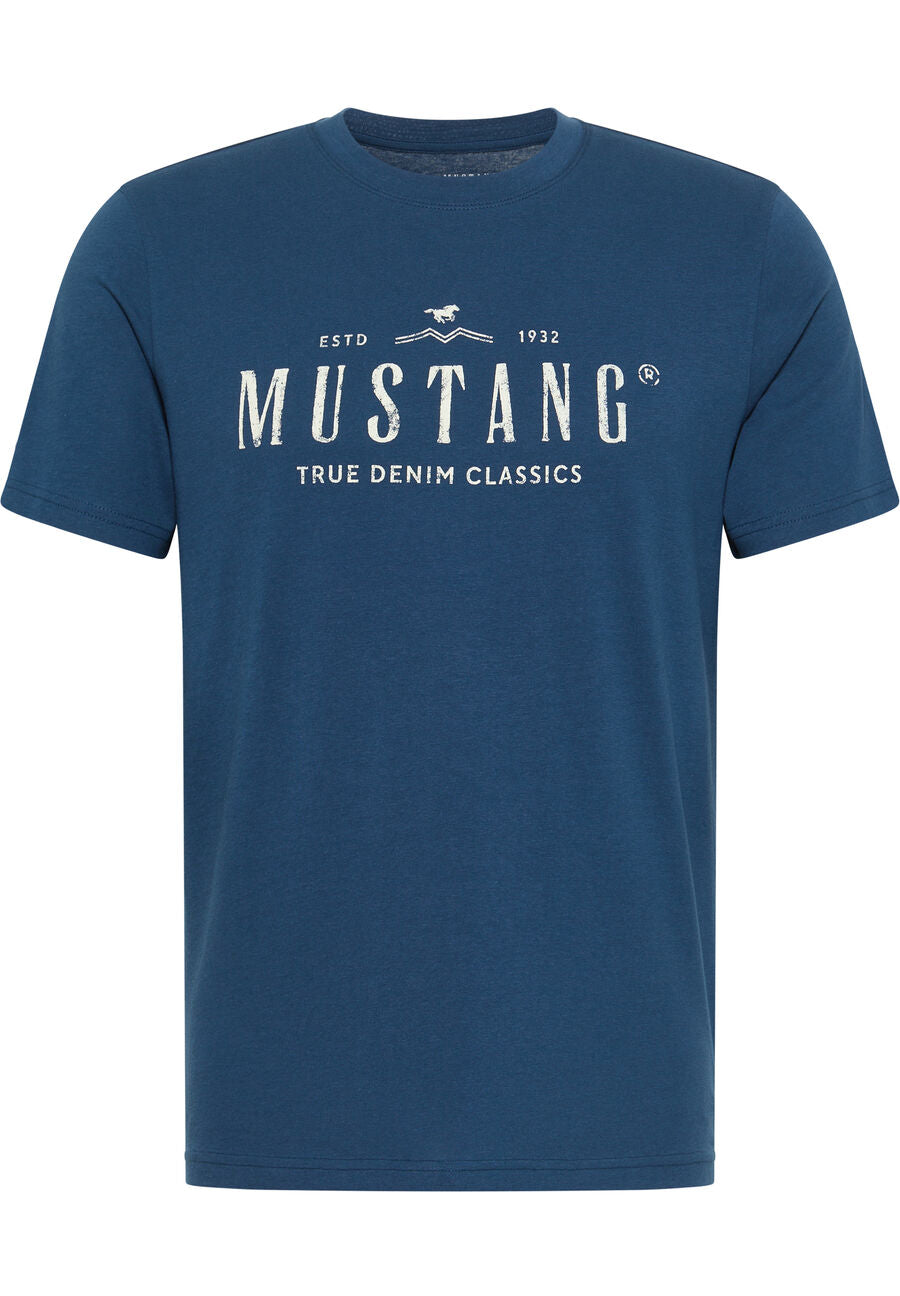 MUSTANG Alex C Print MĘSKI T-SHIRT KOSZULKA Insignia Blue 1013824 5230