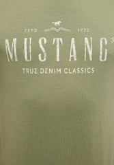 MUSTANG ALEX C MĘSKI T-SHIRT KOSZULKA NADRUK LOGO Print Oil Green 1013824 6273