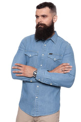 KOSZULA JEANSOWA MĘSKA LEE WESTERN SHIRT INDIGO BLUE L644MGEW