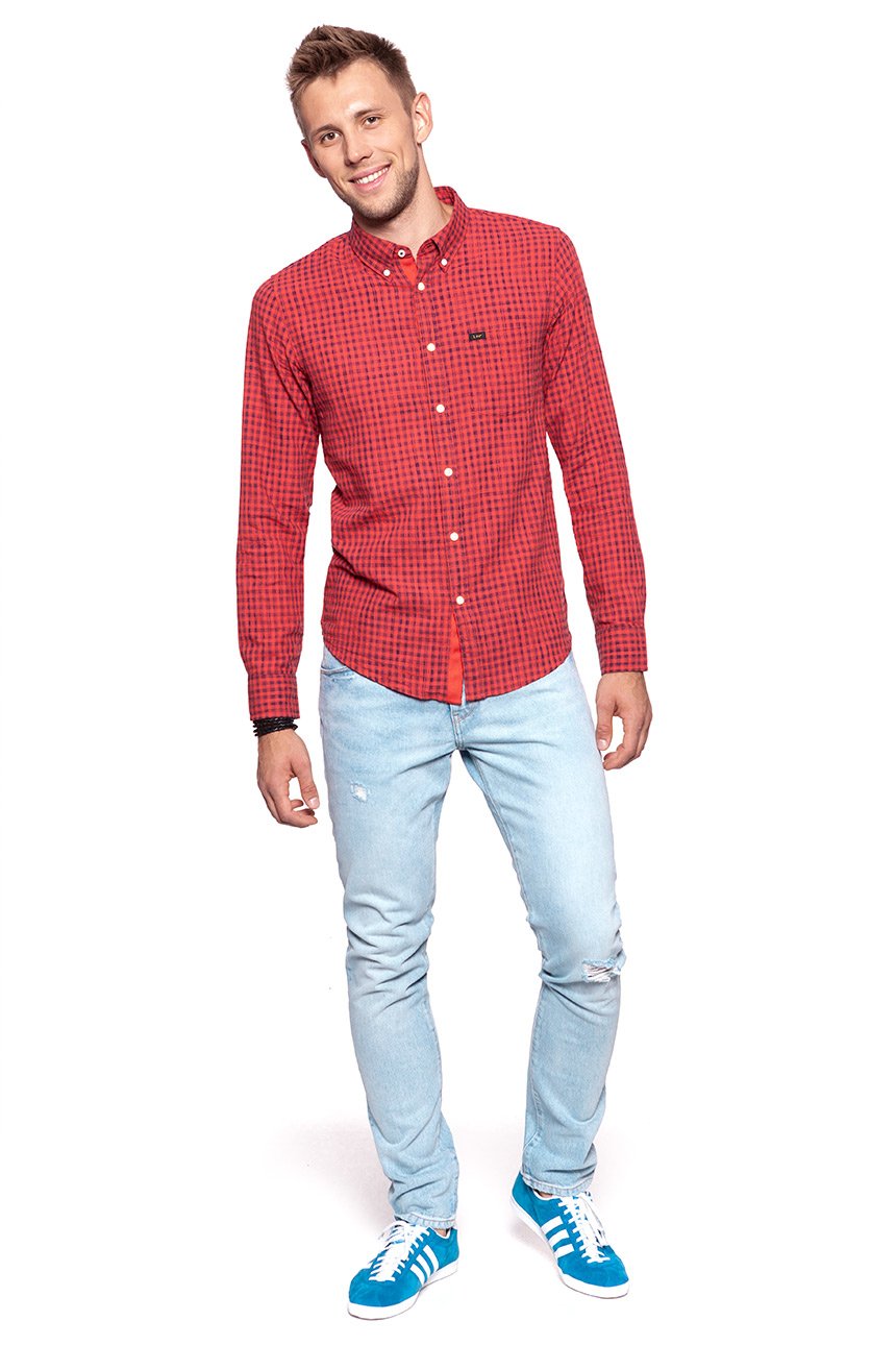 KOSZULA LEE BUTTON DOWN VIBRANT RED L880IESK