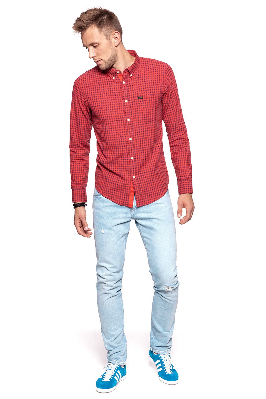 KOSZULA LEE BUTTON DOWN VIBRANT RED L880IESK