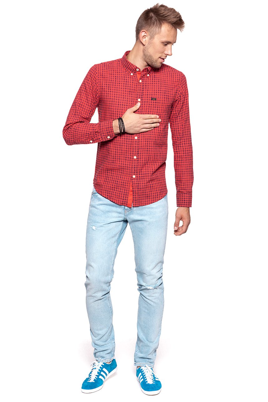 KOSZULA LEE BUTTON DOWN VIBRANT RED L880IESK